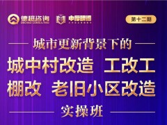 城市更新戰(zhàn)略實(shí)操班之城中村改造、工改共、棚改、老舊小區(qū)改造課題開(kāi)課安排